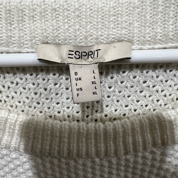 Esprit Women's Off-White Scoop Neck Sweater Perfect EUC Cotton Blend - Picture 2 of 3